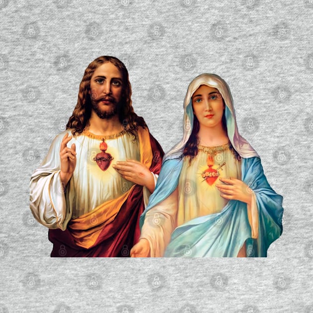 Sacred and Immaculate Heart Jesus and Mary together by Brasilia Catholic